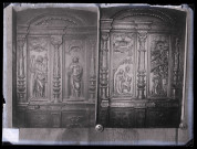 Église de Louviers (Eure), vantaux de portes près du chœur, gravures.