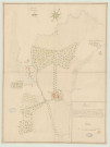Harquency - "Plan des terres, bois et patures de la Commanderie de Bourgoult". *