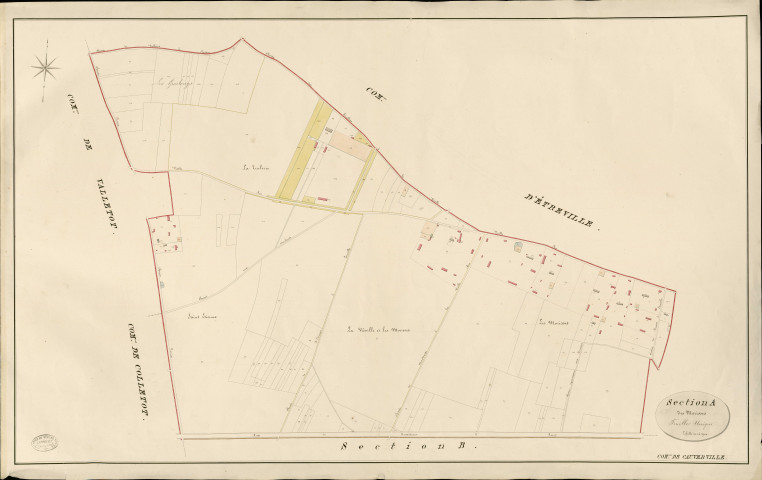 Cauverville-en-Roumois. Section A _ des Morisses _ Feuille Unique