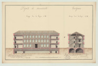 Evreux _Hospice rue Saint-Louis. Projet 2 _ " Dépôt de mendicité et l'hospice " .