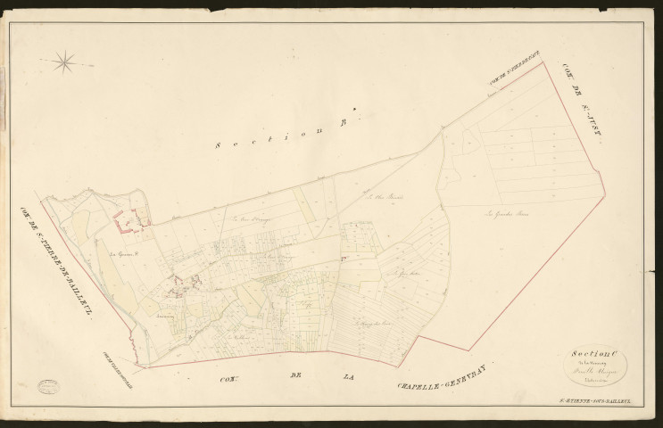 Saint-Etienne-sous-Bailleul. Section C _ de la Nieuray Feuille Unique