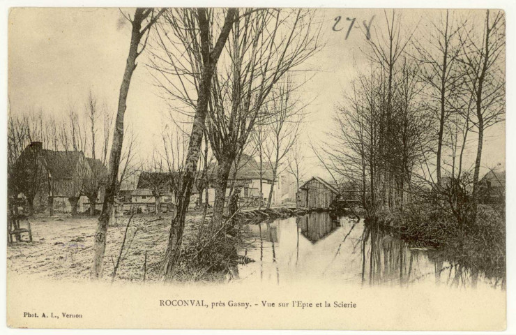 Gasny. Vue sur l'Epte et la Scierie.