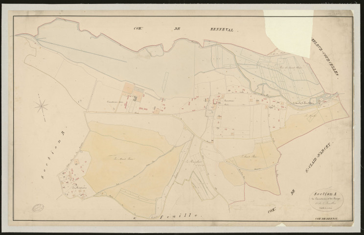 Bernay. Section A _ de Carentonne et des Bruges _ 1re de 2 feuilles
