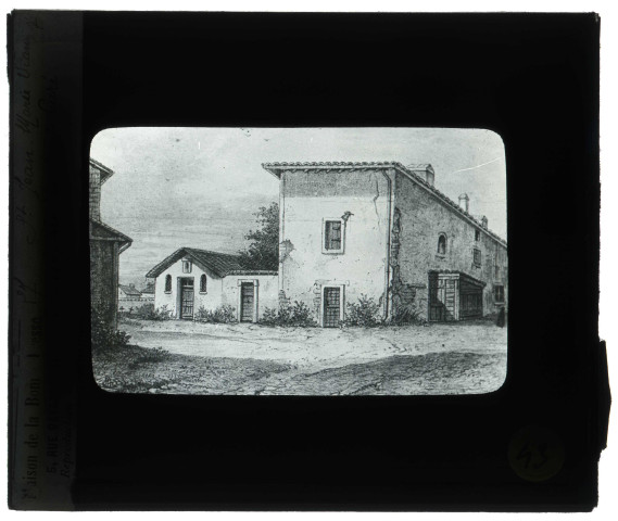 Presbytère du curé Jean-Marie Vianney à Ars-sur-Formans (Ain), dessin.