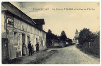 Fouqueville. La Maison PELGAS et la Rue de l'Eglise.