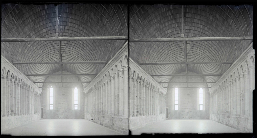Abbaye et dépendances du Mont-Saint-Michel (Manche), réfectoire des moines.