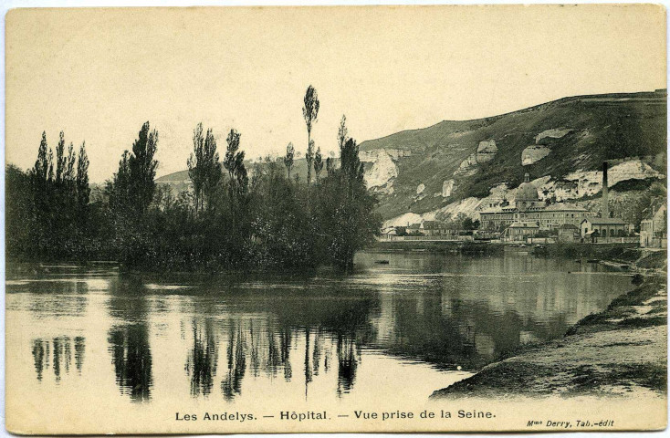 Andelys (Les). Hôpital - Vue prise de la Seine.