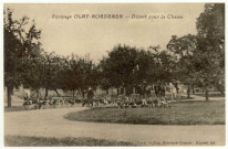 Breteuil-sur-Iton. Equipage ORLY-ROEDERER-Départ pour la Chasse.