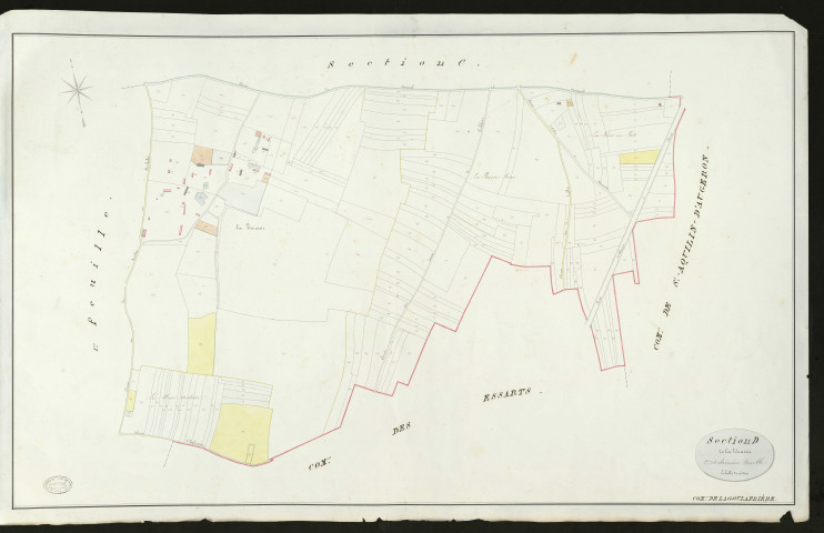 Goulafrière (La). Section D _ de la Ténaise _ 2ème et dernière feuille _ Echelle de 1 à 2500