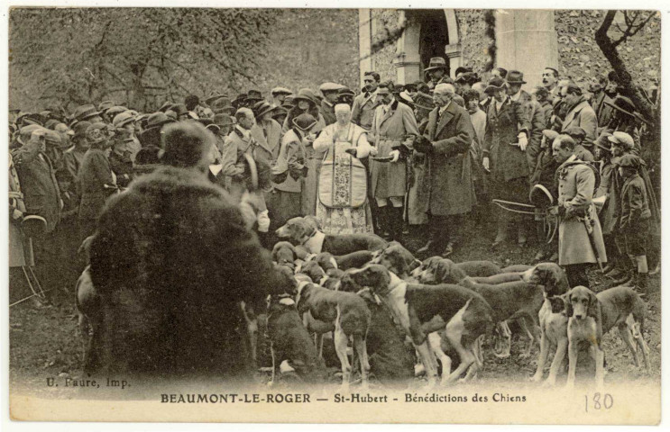 Beaumont-le-Roger. St-Hubert- Bénédictions des Chiens.