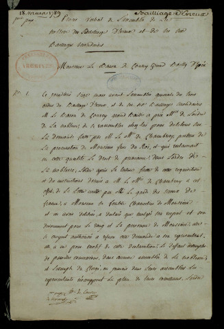 Procès-verbal manuscrit.