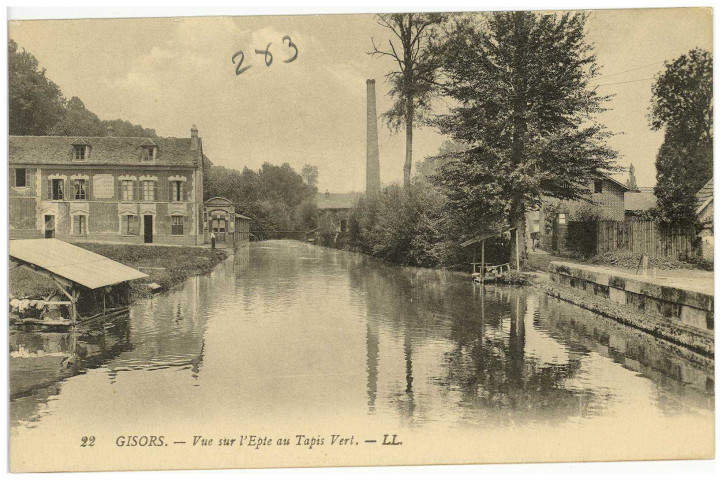 Gisors. Vue sur l'Epte au Tapis Vert.