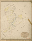 Gouville. Tableau d'assemblage _ du Plan Parcellaire de la Commune de Gouville _ Canton de Damville - Evreux - Eure. _ Terminé sur le Terrain le 1 Octobre 1838 , sous l'administration de M. de Monicault, Préfet _ M. Deslandes, Maire _ sous la Direction de M. Garnier, Directeur des Contributions directes _ M. Le Fébure, Géomètre en Chef. _ Par M. Canu, Géomètre de 1re classe.