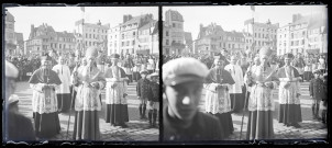 Procession en l'honneur de la béatification de Sainte-Thérèse de Lisieux à Lisieux (Calvados).