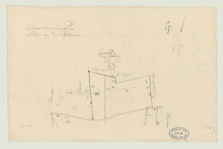 Bottereaux (Les) - Plans pour le dîmage des Bottereaux. *