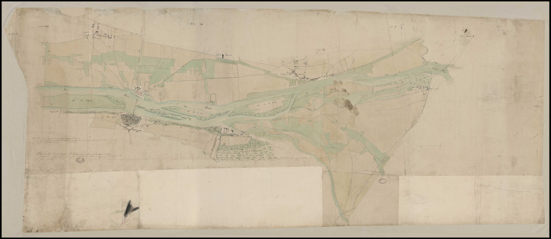 Cours de la Seine de Poses à Pont-De-L'Arche - "Plan de la Seine depuis la hauteur perpendiculaire de Sotteville-sous-le-Mont jusqu'à la ligne qui passe par le clocher de Léry".