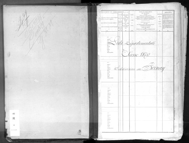 Bernay. Registre du contingent et de la Garde nationale mobile (1870)