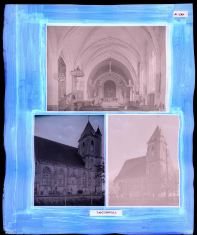 "Églises rurales du département de l'Eure" du chanoine Bonnenfant tome II, planche CXII Sacquenville (Eure).