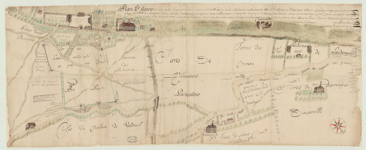 Saint-Etienne-du-Vauvray - "Plan et figure de la terre appelée La Quarantaine...". *