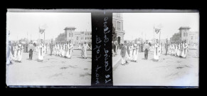 Enterrement copte dans une rue du Caire (Égypte).