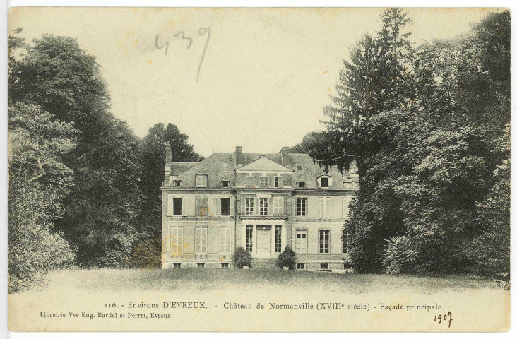 Normanville. Environs d'Evreux. - Château de Normanville (XVIIIe siècle) - Façade principale.