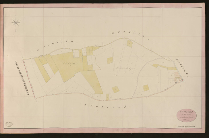 Bazincourt-sur-Epte. Section B _ du Clos Arquain _ 3e et dernière Feuille