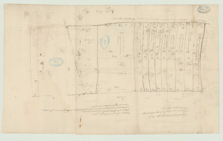 Glos-la-Ferrière – Couvains (Orne) - Sept plans de la fieffe Sédille. *