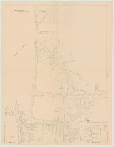 Vernon _ MRU _ Fond de plan topographique dressé en 1941, complété en 1944 pour les îlots 18 à 25, en 4 feuilles.