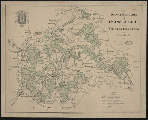 "Plan de la forêt domaniale de Lyons-la-Forêt".