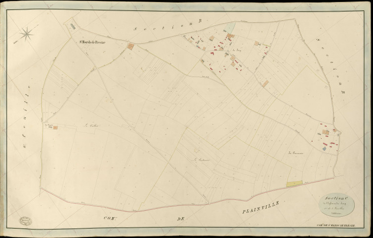 Saint-Mards-de-Fresne. Section C _ de l'Eglise et du Long _ 1re de 3 Feuilles
