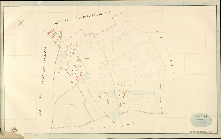 Saint-Vincent-du-Boulay. Section A _ de Cravas _ 1re de 2 Feuilles