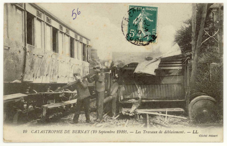 Bernay. Catastrophe de Bernay (10 septembre 1910)- Les Travaux de déblaiement.