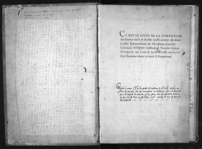 Registre de la confrérie Sainte-Cécile