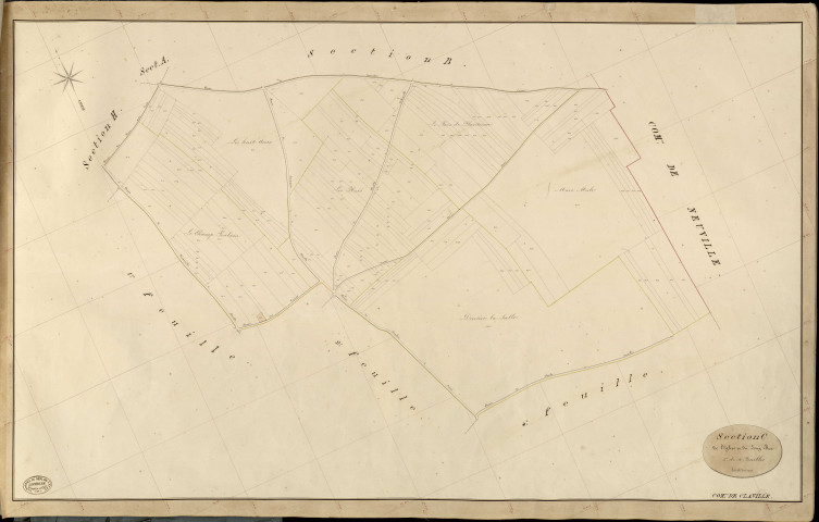 Claville. Section C _ de l'Eglise et du Long Bue _ 3e de 4 Feuilles