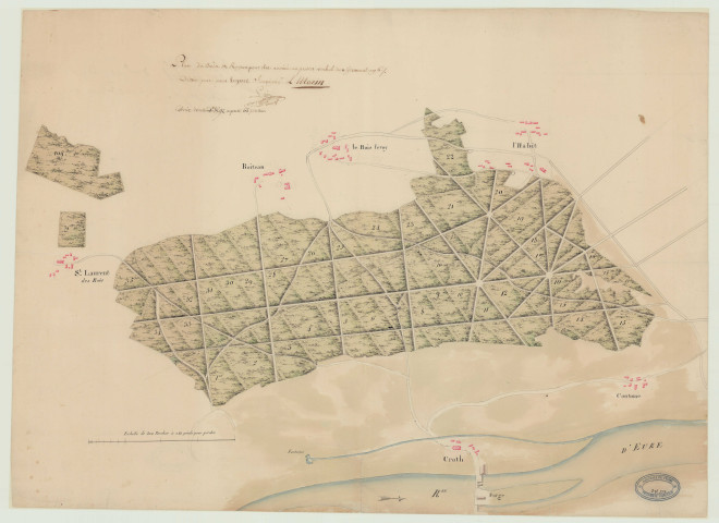 Saint-Laurent-des-Bois - "Plan du bois de Rozeux et Sorel". *