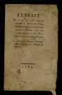 Procès-verbal imprimé : Extrait de ce qui s'est passé dans la Chambre de l'ordre du Clergé à l'Assemblée générale du bailliage principal le 16 mars 1789.