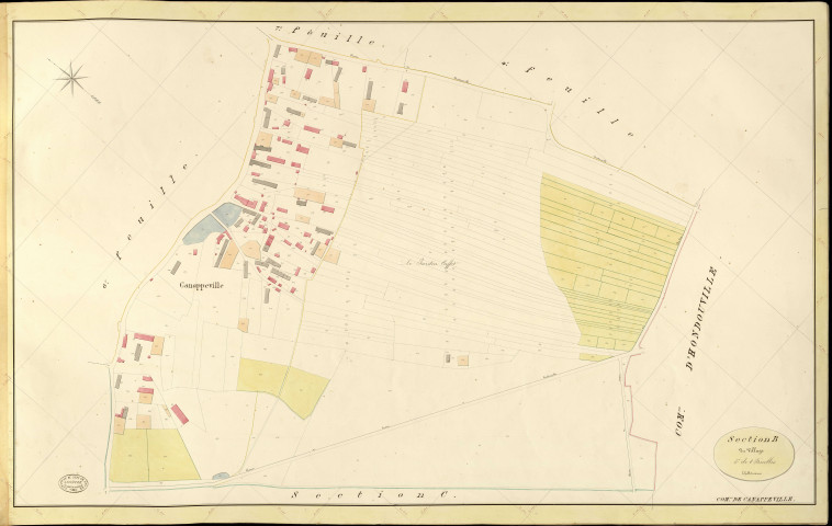 Canappeville. Section B _ du Village _ 5e de 8 Feuilles