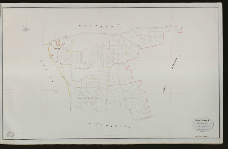 Thevray. Section D _ de la bounelière _ 1re de 2 Feuilles