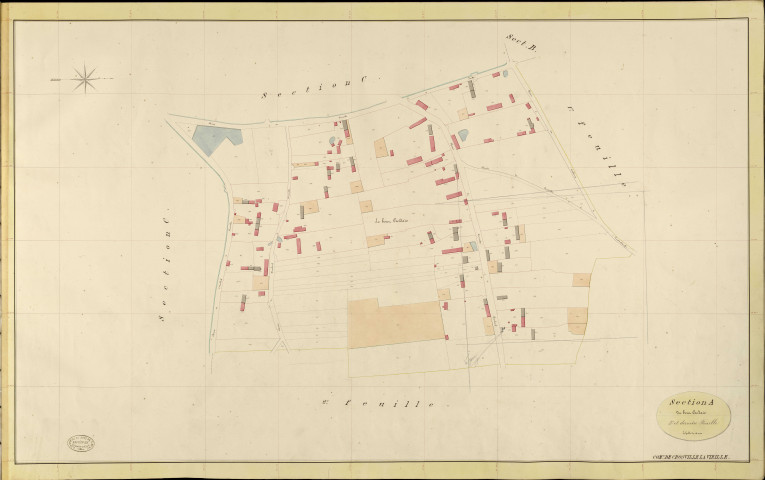 Crosville-la-Vieille. Section A _ du bout Cardais _ 3e et dernière Feuille