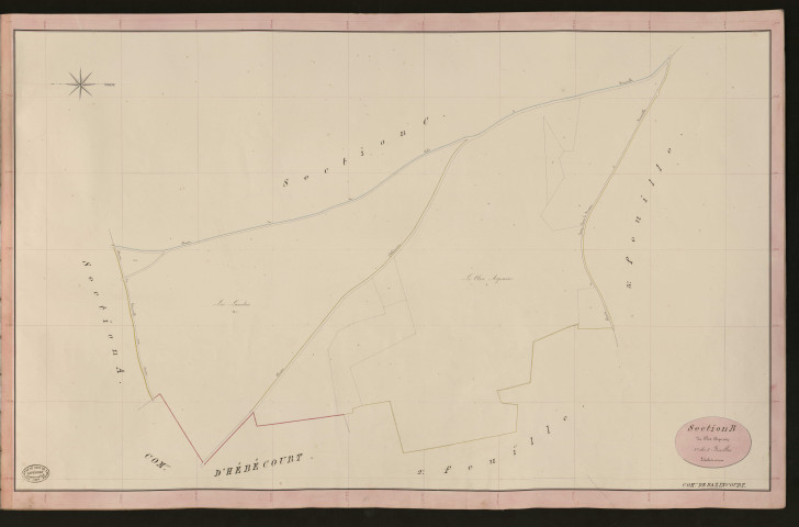 Bazincourt-sur-Epte. Section B _ du Clos Arquain _ 1re de 3 Feuilles