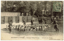 Beaumont-le-Roger. Equipage Rallye-Puisaye- La Sortie du Chenil.
