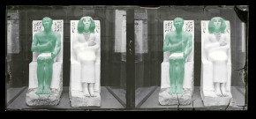 Salle et collections d'un musée égyptien.