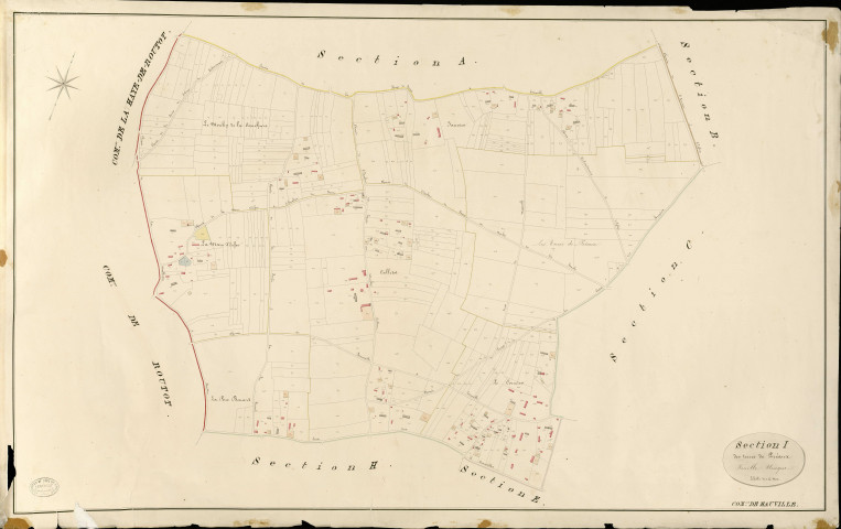 Hauville. Section I _ des terres de Préaux _ Feuille Unique