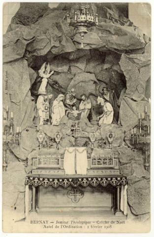 Bernay. Institut Théologique-Crèche de Noel-Autel de l'Ordination : 2 février 1908.