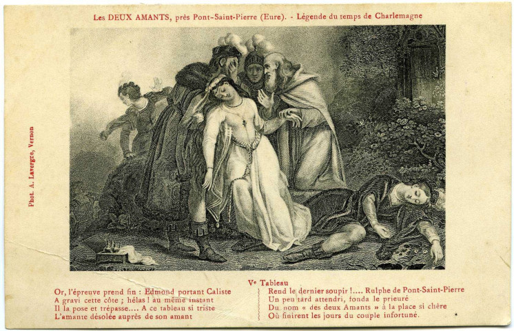 Amfreville-sous-les-Monts. Les Deux Amants, près Pont-Saint-Pierre (Eure). - Légende du temps de Charlemagne.