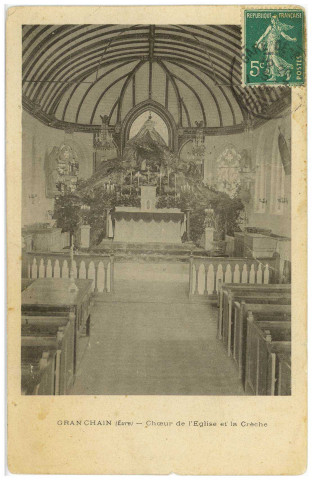 Grandchain. Choeur de l'Eglise et la Crèche.