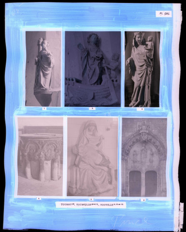 "Églises rurales du département de l'Eure" du chanoine Bonnenfant tome II, planche CXL Tourny (Eure), Tourville-la-Campagne (Eure) et Touville (Eure).
