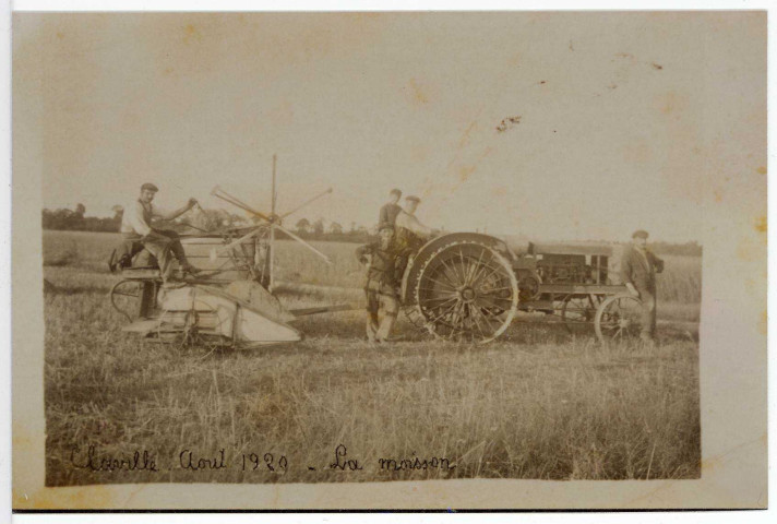 Claville. La Moisson Claville Août 1929.