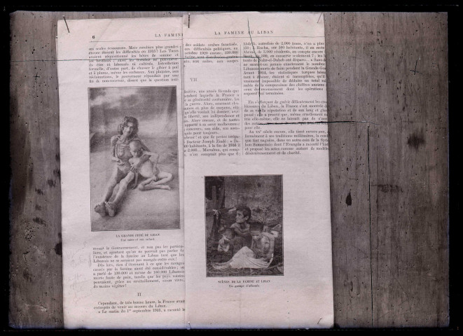 La grande pitié du Liban, une mère et son enfant et scènes de la famine au Liban, un groupe d'affamés.