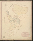 Vascoeuil. Tableau d'assemblage du Plan parcellaire de la commune de Vascoeuil. _ Canton de Lyons-la-Forêt - Andelys - Eure. _ Terminé sur le terrain le 28 septembre 1848 sous l'administration de M. Fléau, Préfet _ M. Delarue, maire en sous direction de M. Violas, Directeur des contribution directes _ M. Le Fébure, Géomètre Chef. _ Par M. Lefebure Désiré, Géomètre de 1re classe.